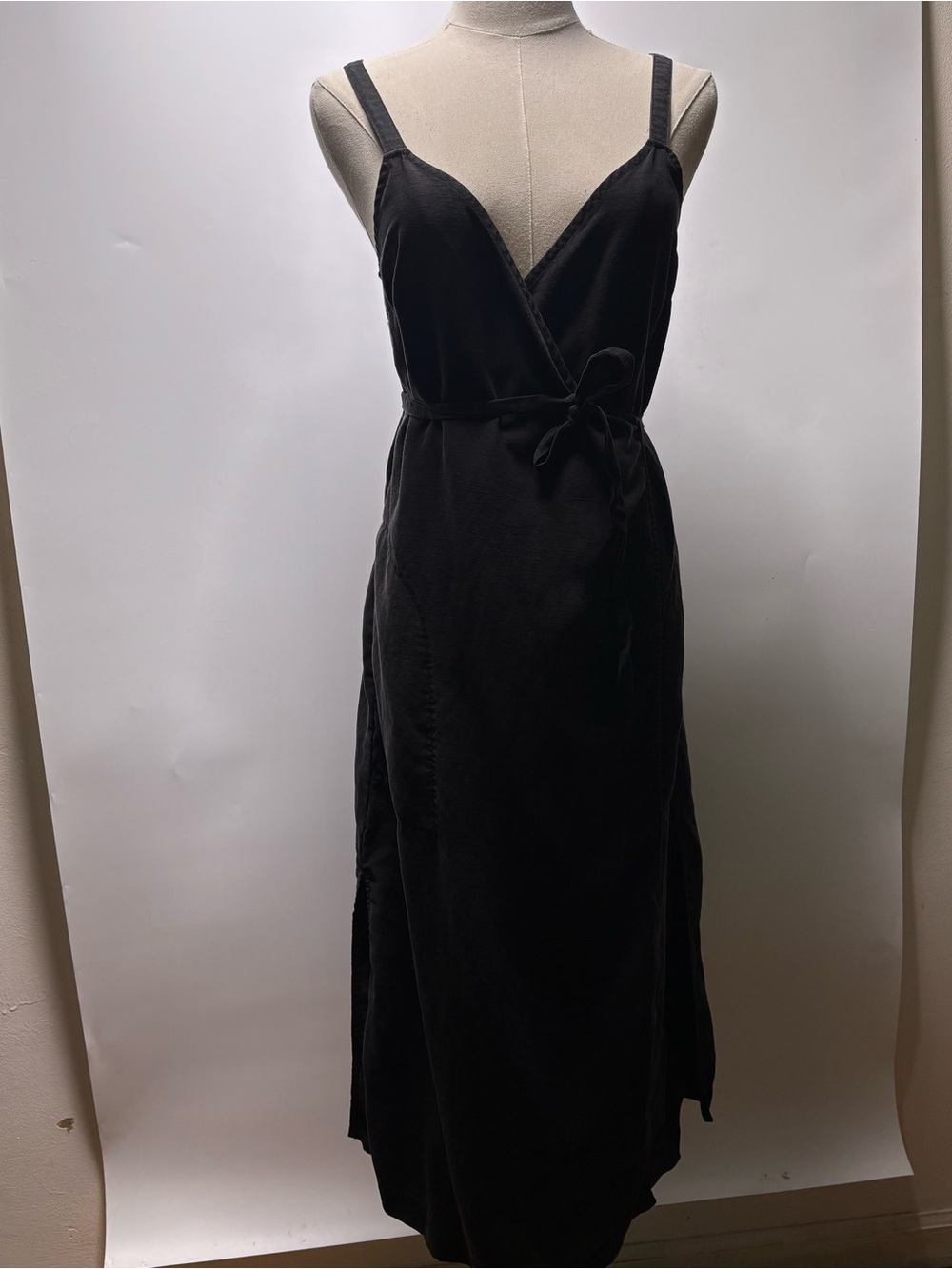 Wilfred Black Strapless Wrap Dress Size S